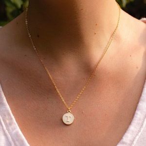 White Gold T Initial Necklace